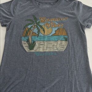 Carolina Soft Bamboo Grey Summer Vibes Graphic Tee